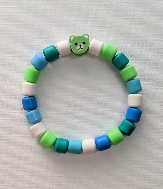 'Minty Bear' beaded bracelet by Sun + Moon - 1