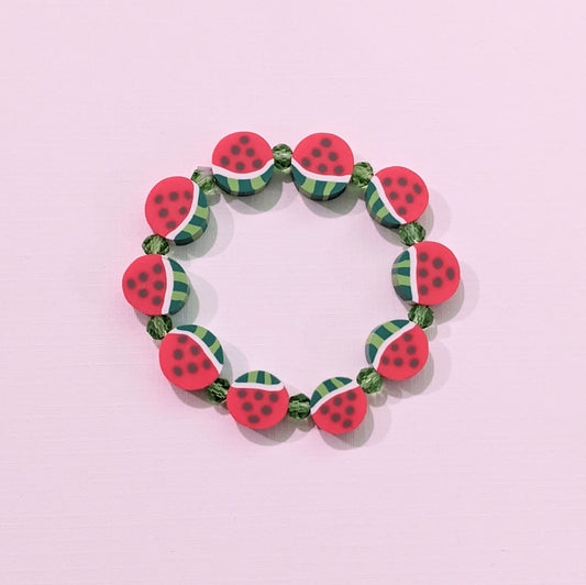 "Watermelon Splash" beaded bracelet by Sun + Moon - 1