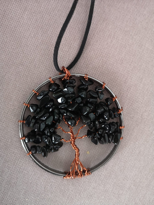 Obsidian Tree of Life Wall Hanging - 1