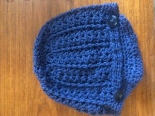 Crochet Newsboy Hat Large Blue - 1