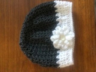 Crochet Beanie with Flower - 1