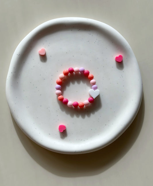 “Tickled Pink” kids valentines heart bracelet by Sun & Moon  - 1