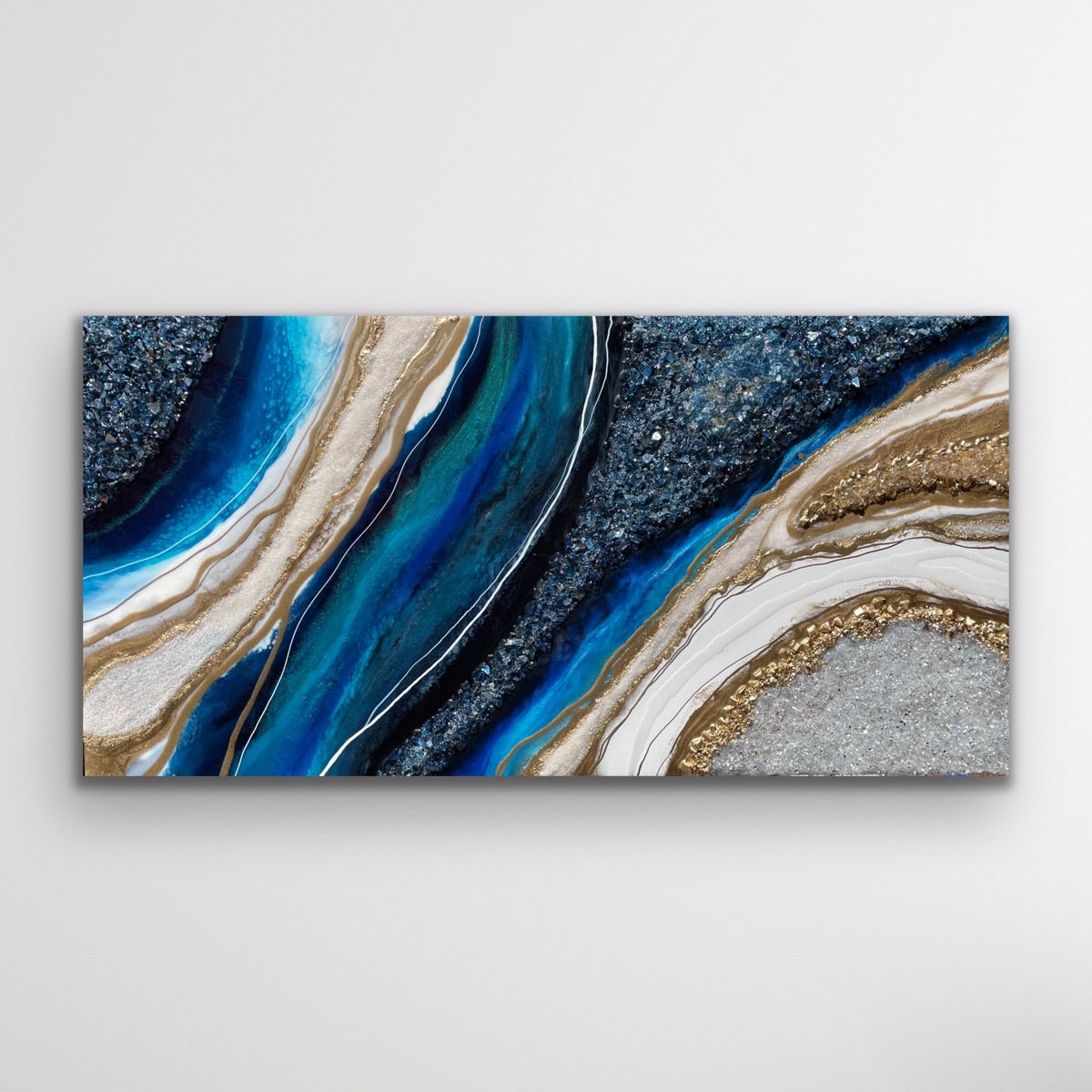 Original Painting - Resin Geode - 24"x48" - Blue - 1