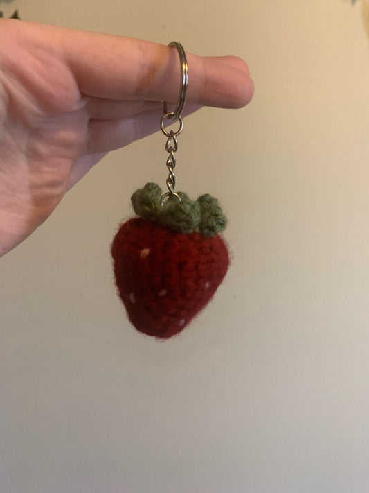 Crochet Strawberry Keychain - 1