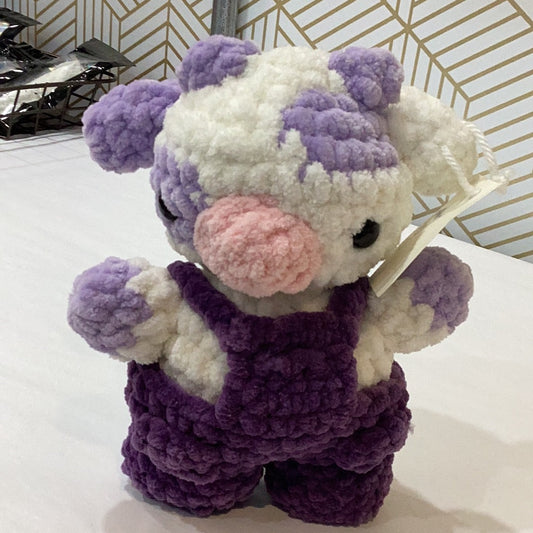 Crochet Overall Cow Plushie - 1